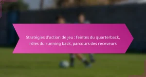 Stratégies d’action de jeu : feintes du quarterback, rôles du running back, parcours des receveurs