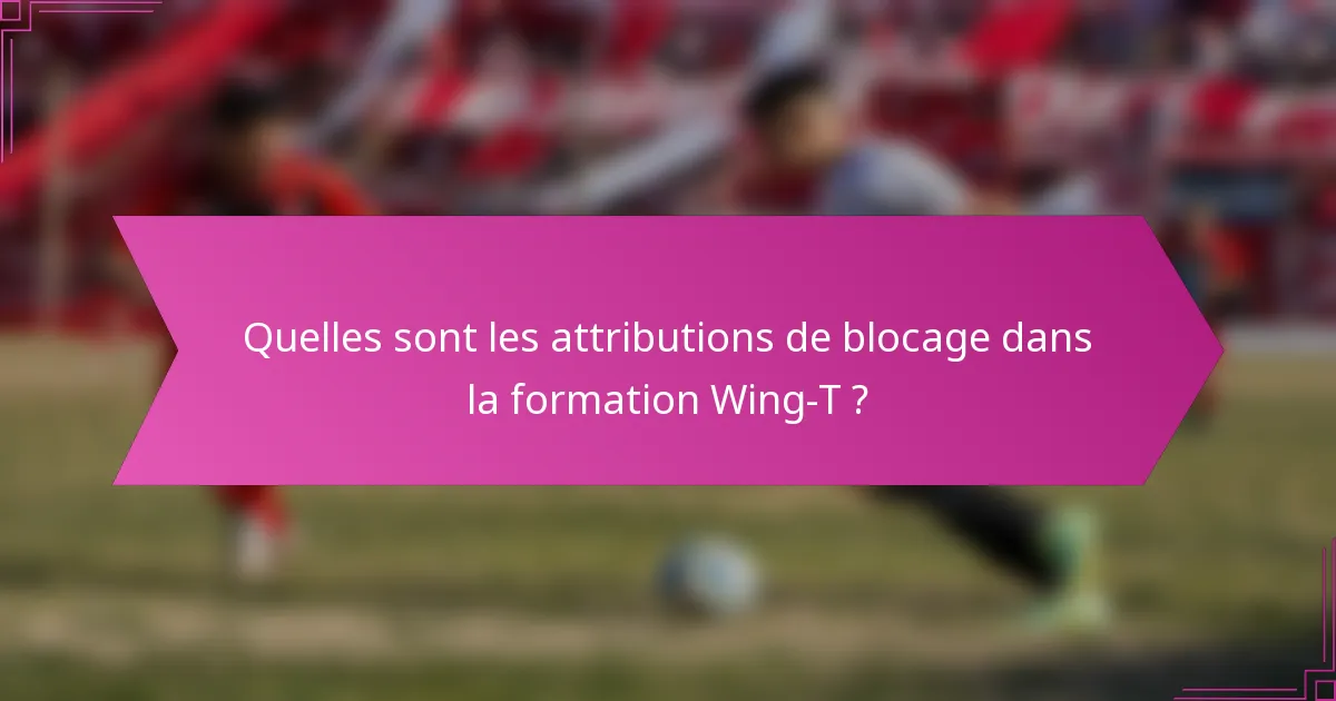 Quelles sont les attributions de blocage dans la formation Wing-T ?
